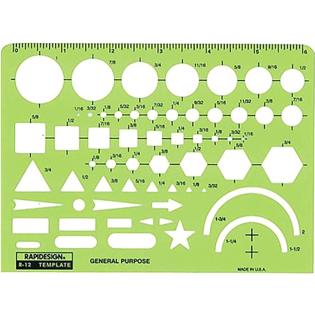 General Purpose Drawing Template 6 1/2in x 4 3/4in