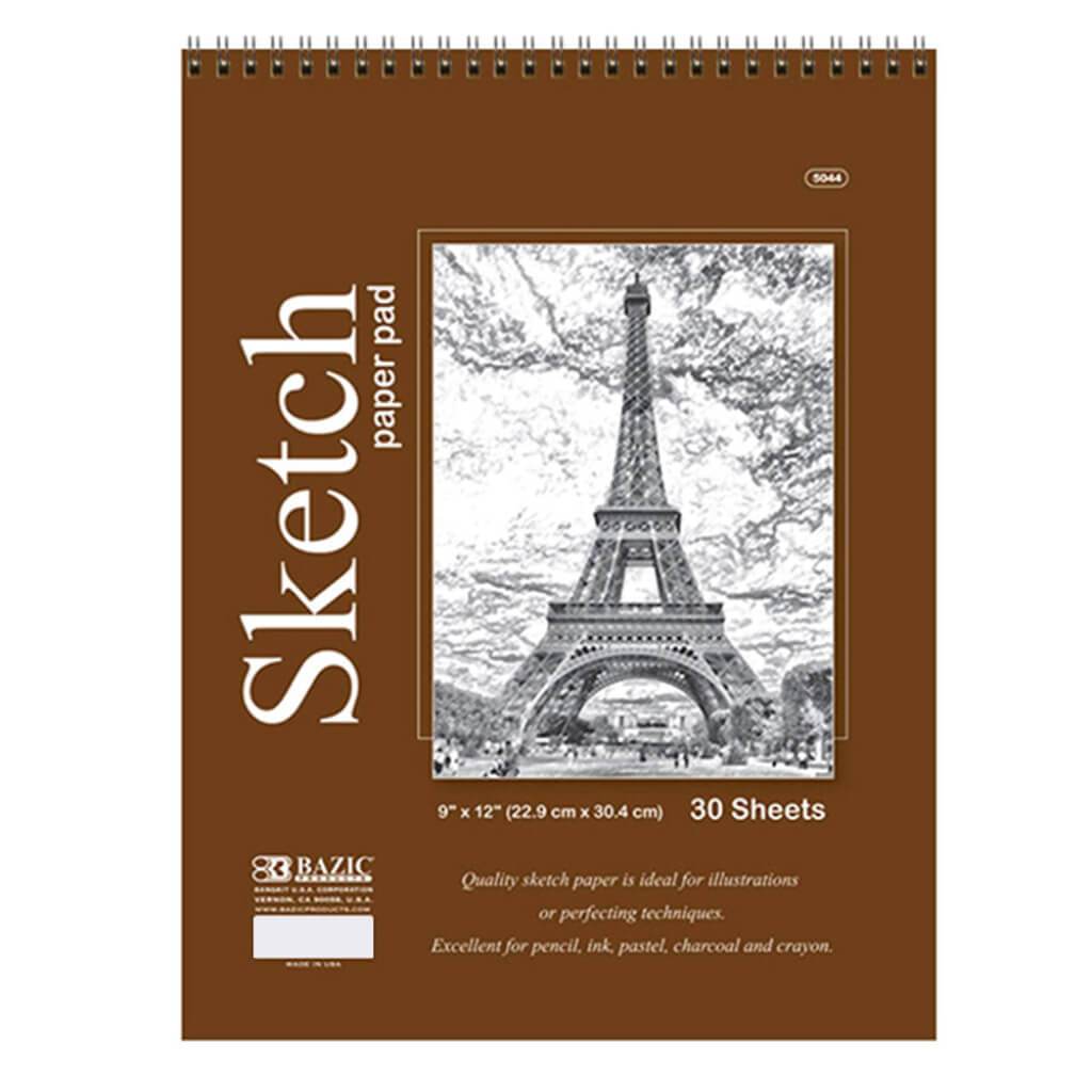 Top Bound Spiral Premium Sketch Pad 9in x 12in 30ct 