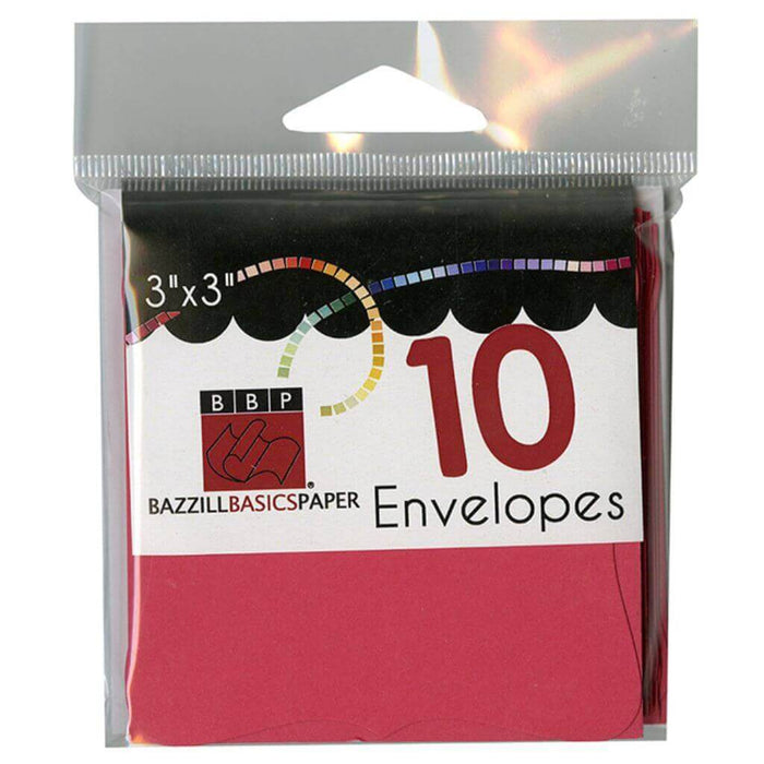 Bazzill 3in x3in Mini Folded Note Cards & Envelopes Pack