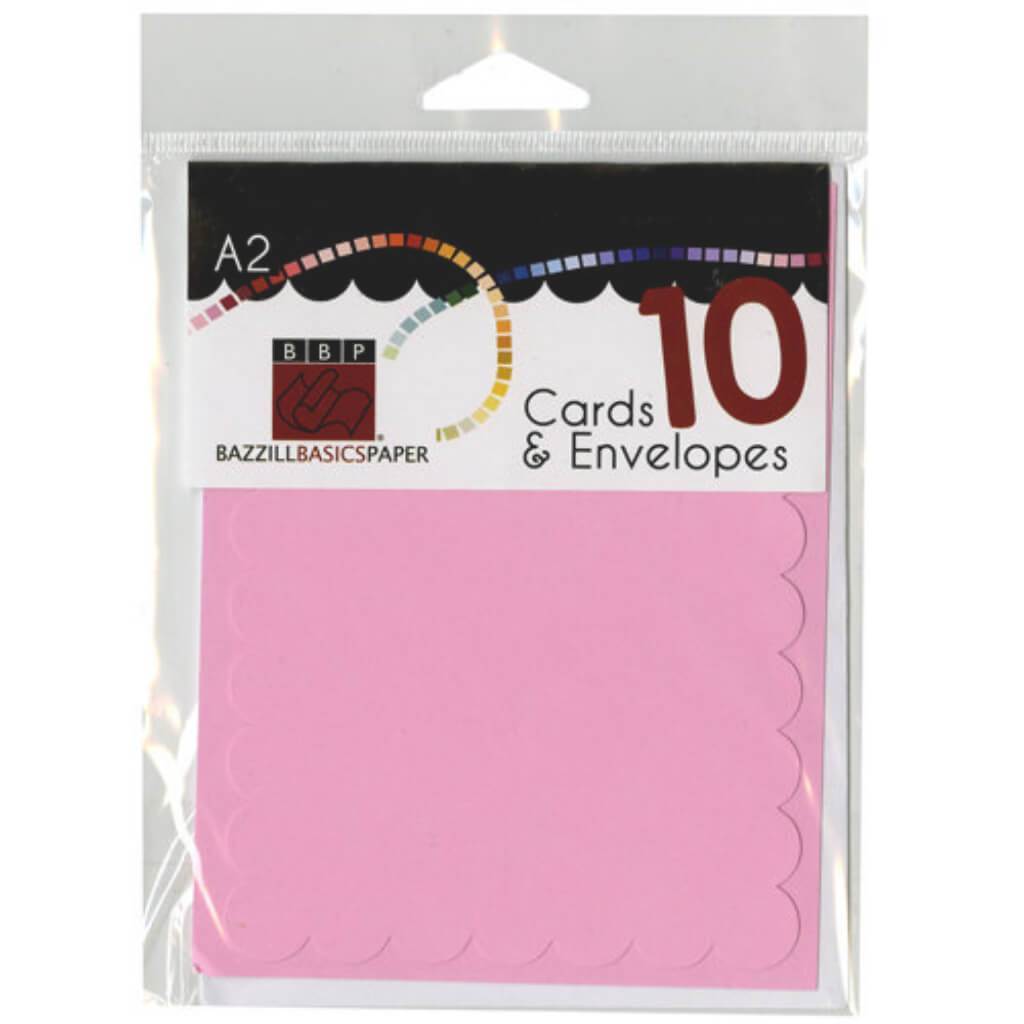 Cards and Envelopes Scallop Guava Sensation Pack of 10 A2
