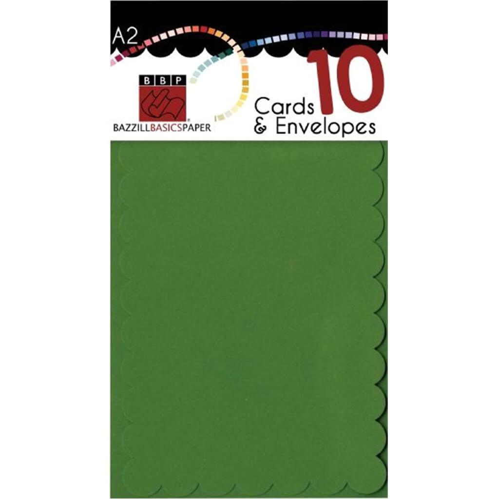 Cards &amp; Envelopes Scallop Kiwi Crush 10Pk A2