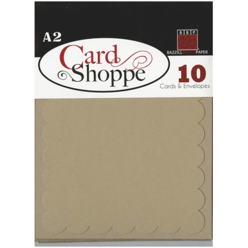 Cards and Envelopes Shoppee Scalopped Peanut Cluster Set of 10 A2