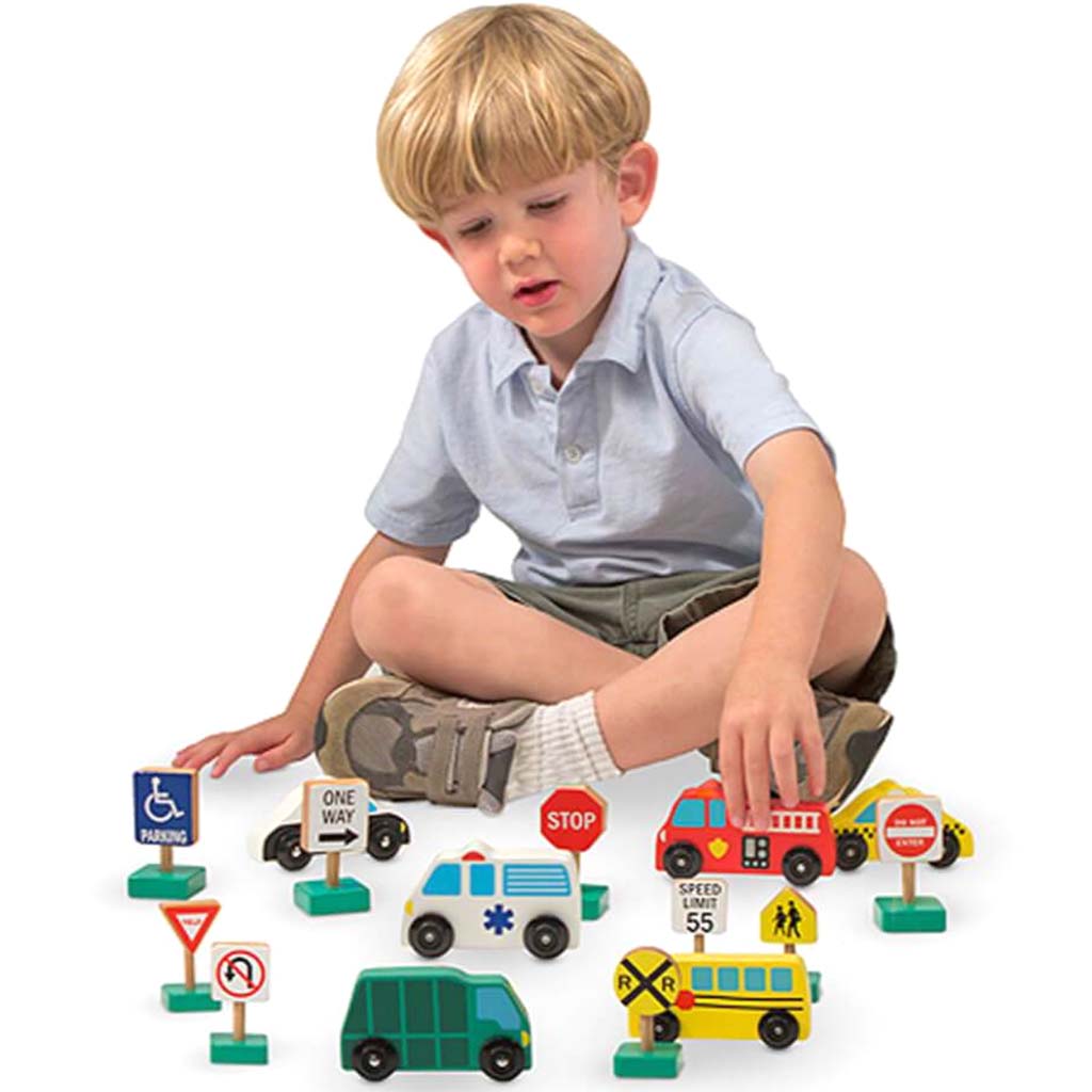 Wooden Vehicles And Traffic Sign 