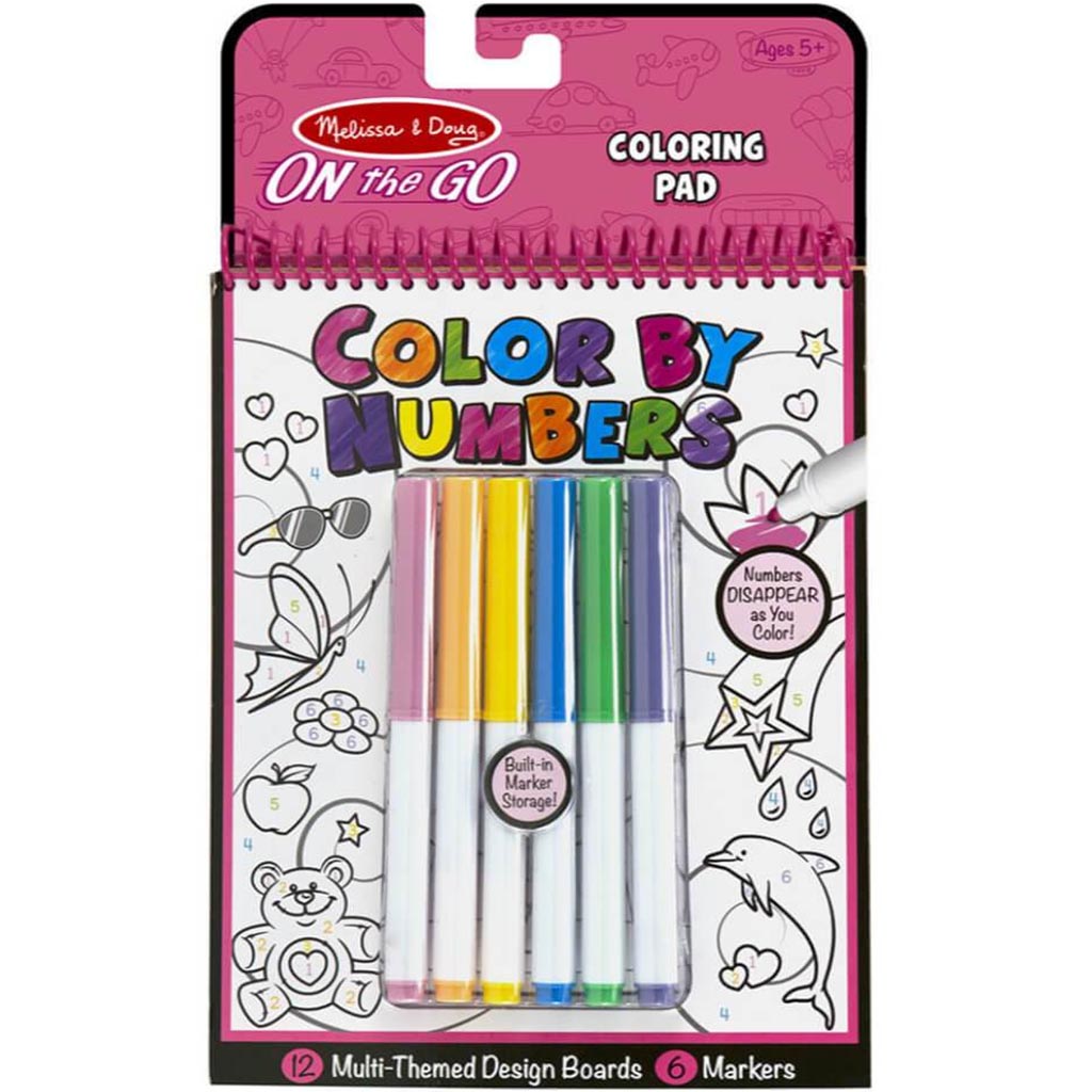 COLOR CARRY TRAVEL ACTIVITY BOOK BY NUMBERS-PINK PINK 