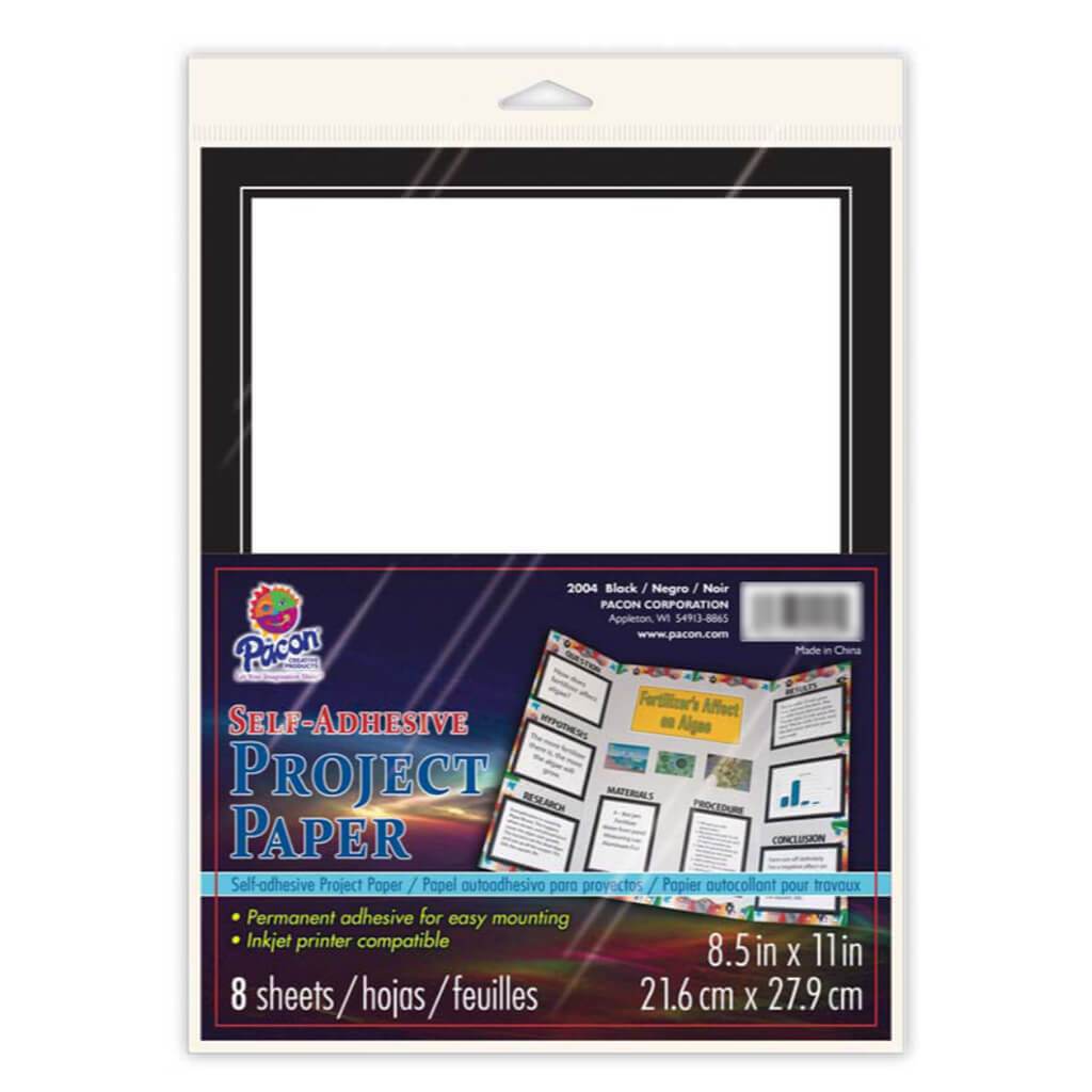 Self Adhesive Paper 8.5in x 11in Black