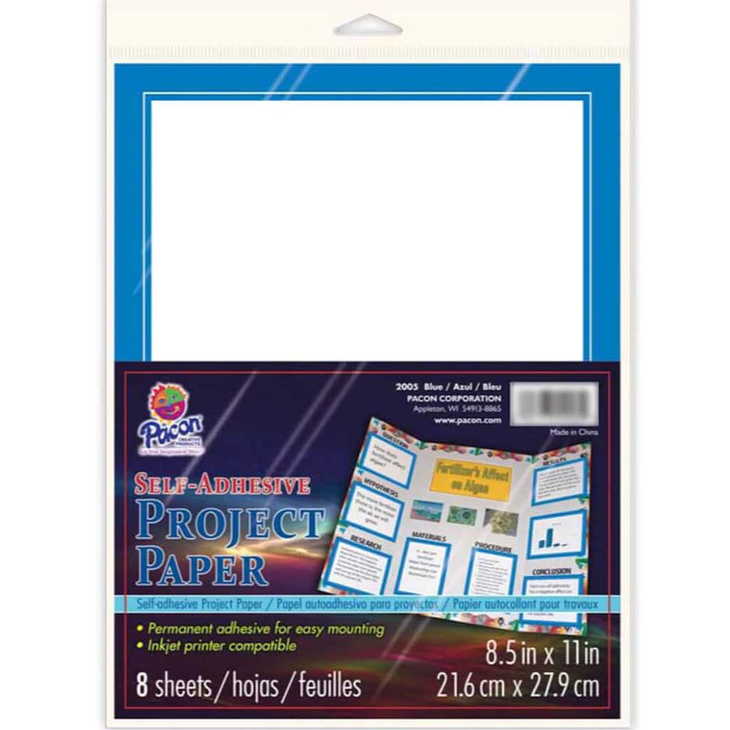 Self Adhesive Paper Blue 8.5in x 11in