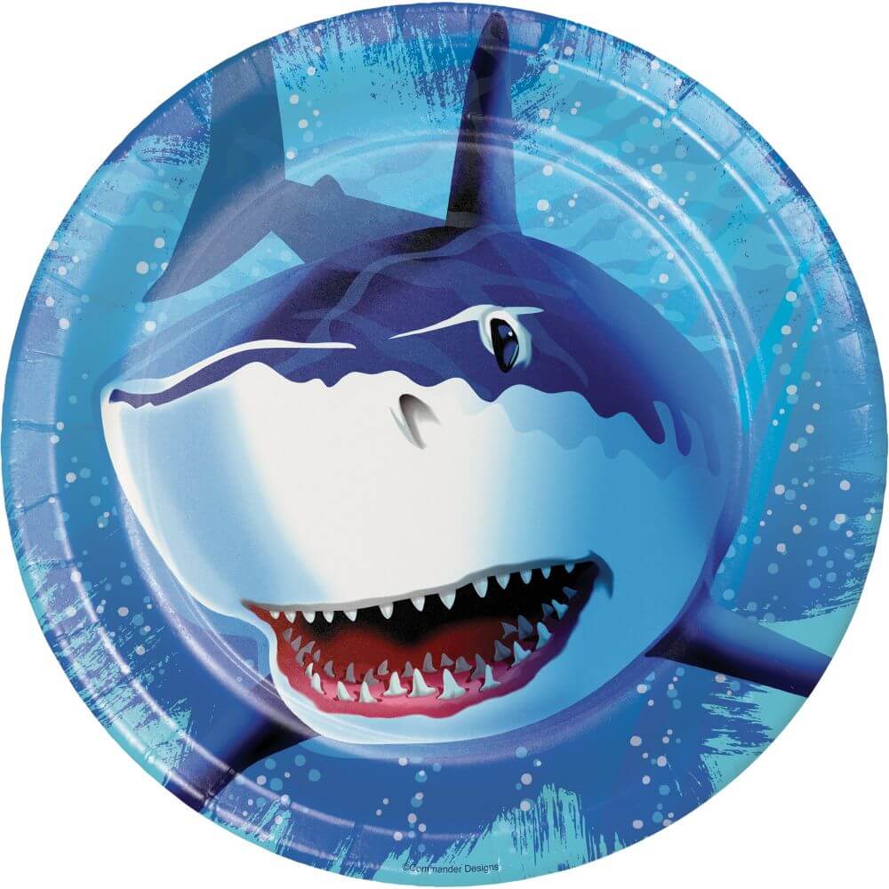 Dinner Plates 9in 8ct, Shark Splash 