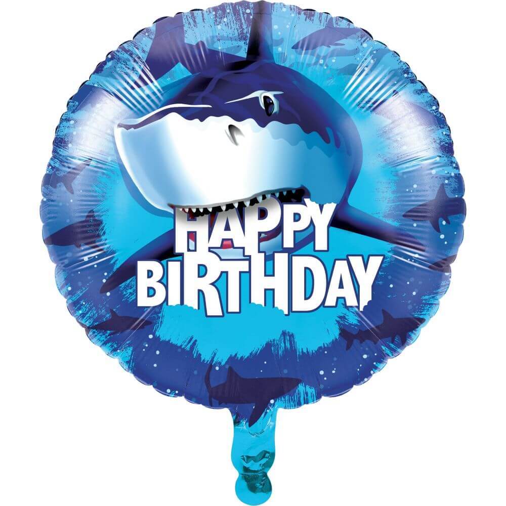 Shark Splash Happy Birthday, Foil Balloon 18in 