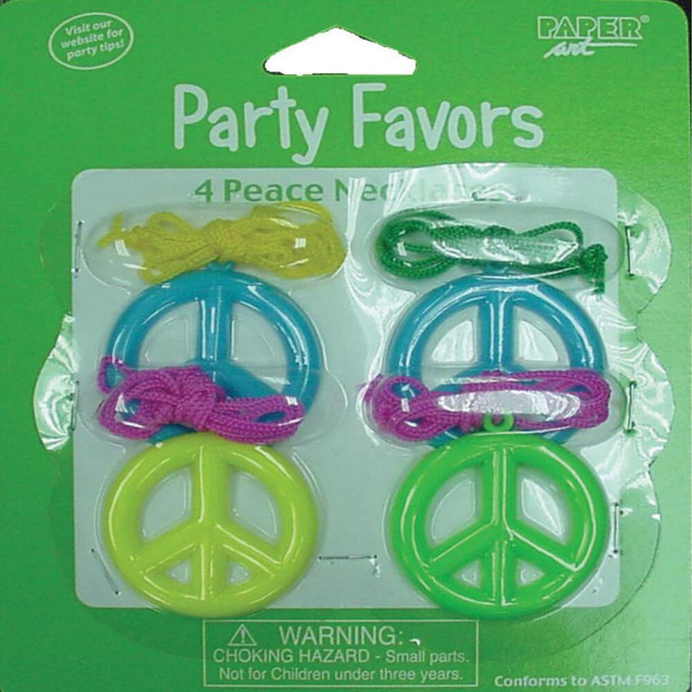 Party Favors Peace Symbol Plastic Necklace 