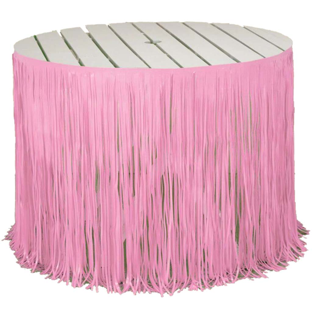 Table Skirt Fringe 12in, Pink 