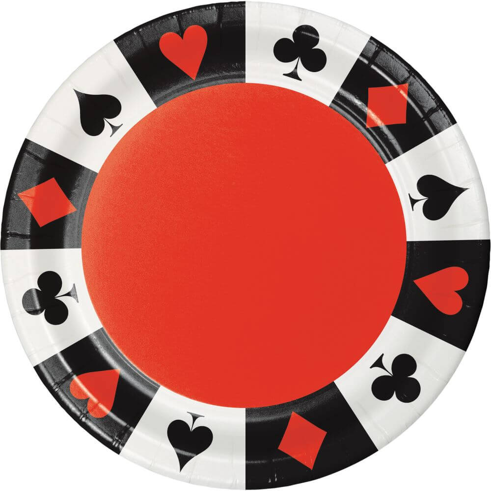 Casino Card Night, Dinner Plates 9in 8ct 