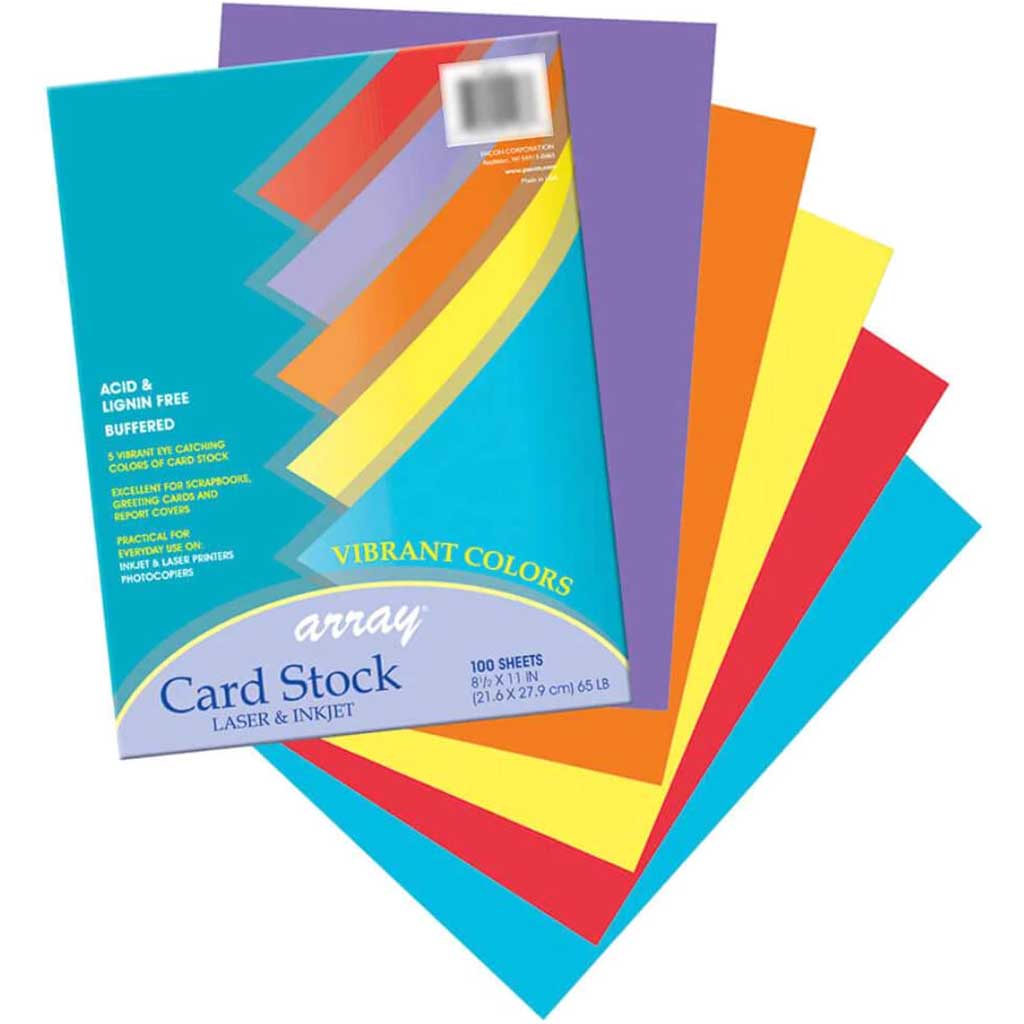 Array Card Stock Laser and Inkjet 8.5in x 11in Vibrant Colors