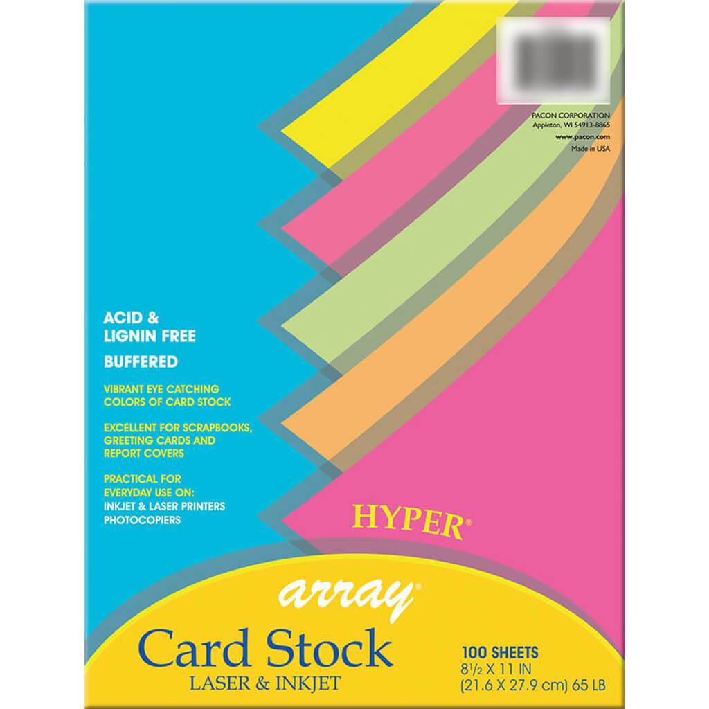 Card Stock 8.5in x 11in Assorted Hyper Colors