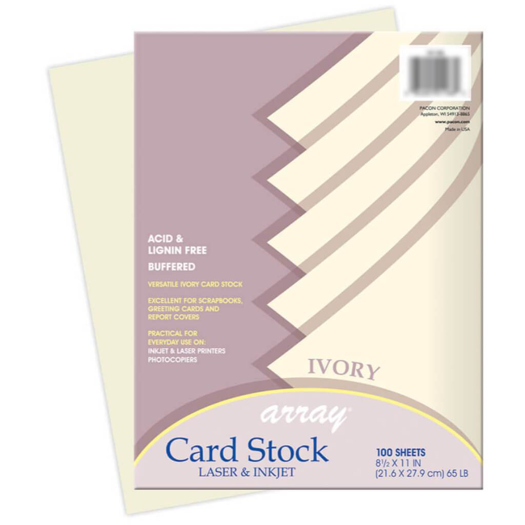 Array Card Stock Laser and Inkjet 8.5in x 11in 100 Sheets