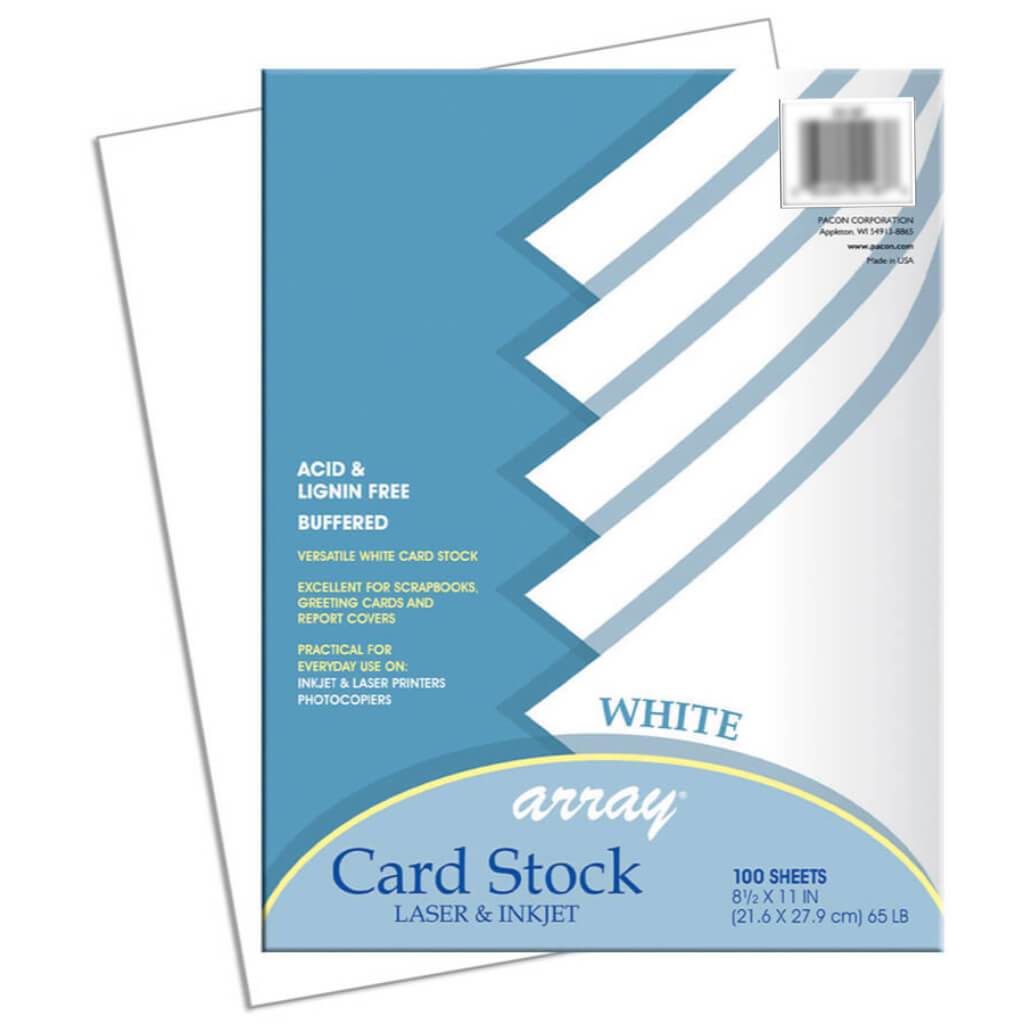 Card Stock 8.5in x 11in White 100 Sheets