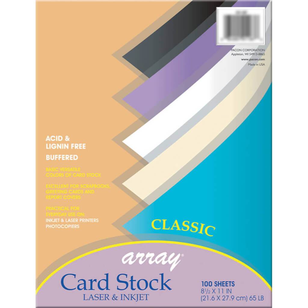 Array Card Stock Laser and Inkjet 8.5in x 11in Classic Colors