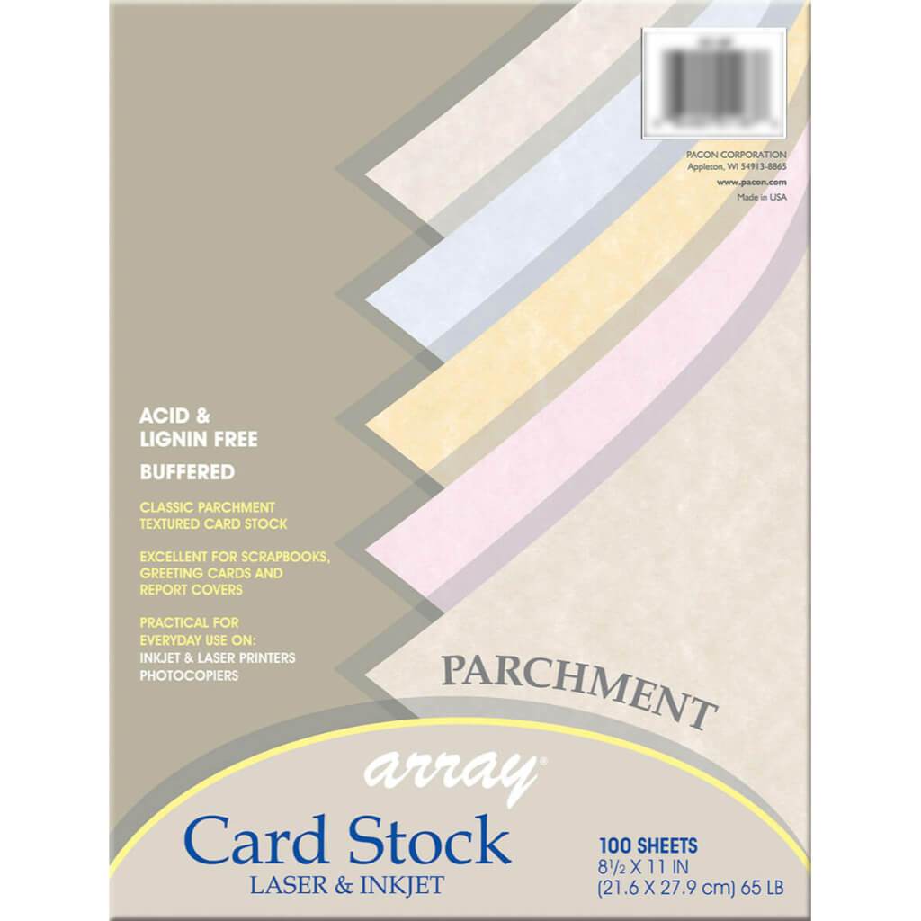 Array Card Stock Laser and Inkjet 8.5in x 11in Parchment Colors