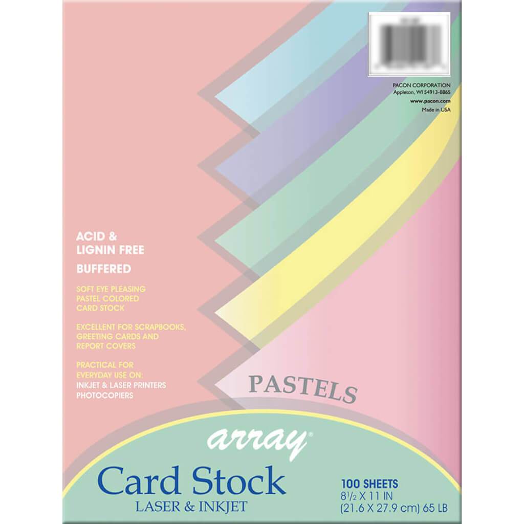 Card Stock 8.5in x 11in Assorted Pastel Colors