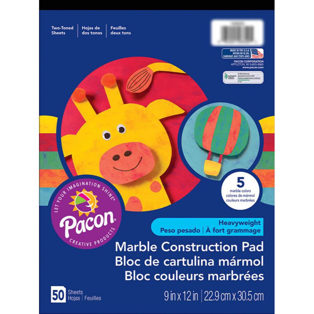 Construction Paper Pad Marble 50 Sheets 9in x 12in