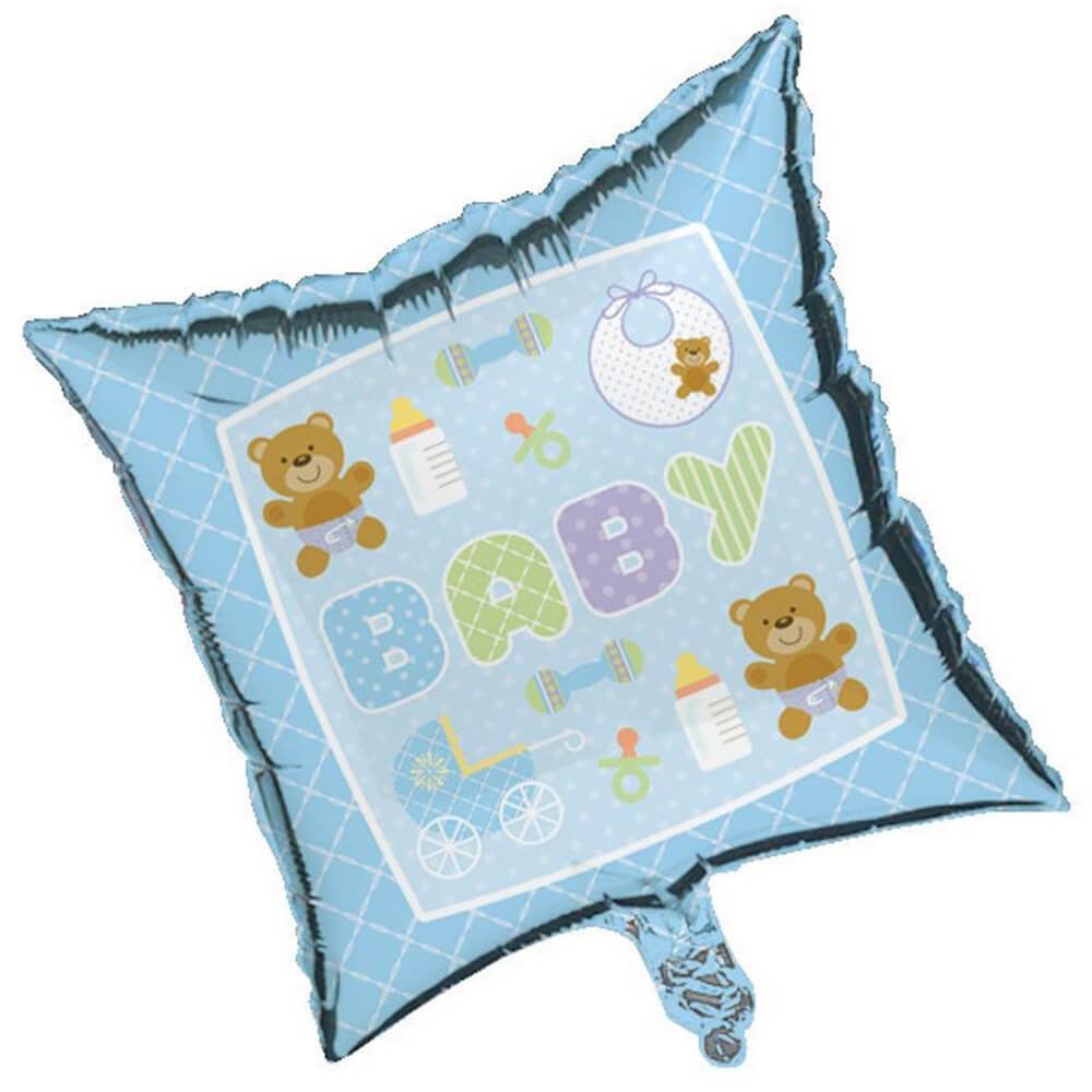 Teddy Baby Blue, Foil Balloon Square 