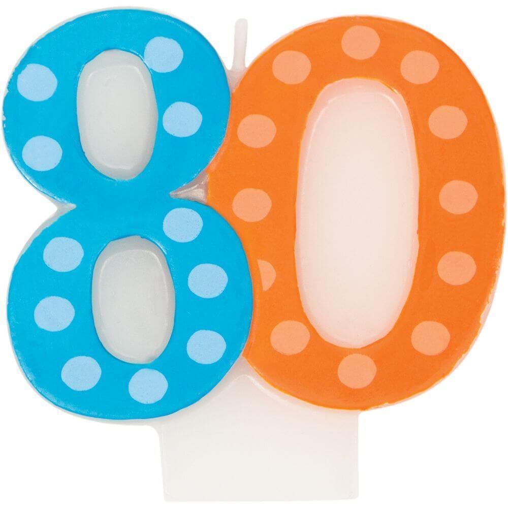 Candle Number 80th Bright &amp; Bold 