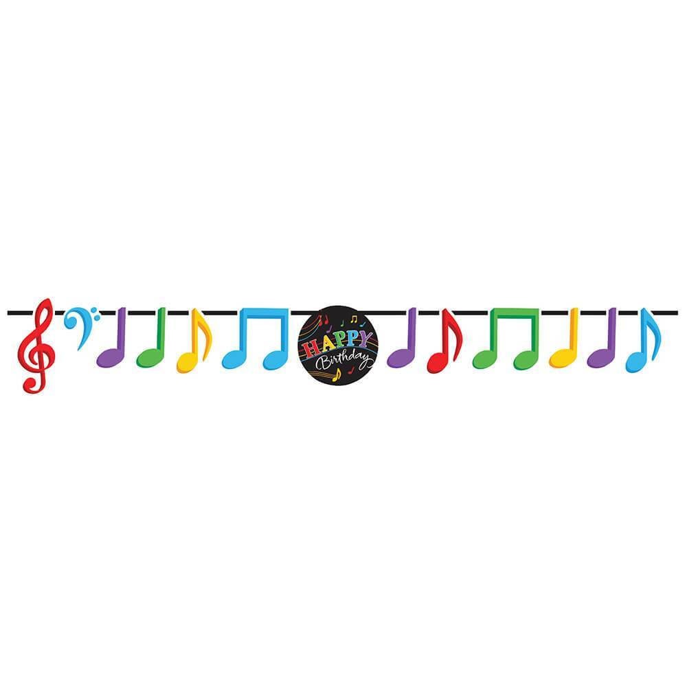 Dancing Music Notes Ribbon Banner 