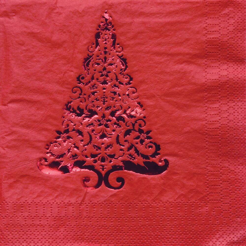 Foil Stamp Glitz Red 3ply Beverage Napkins 