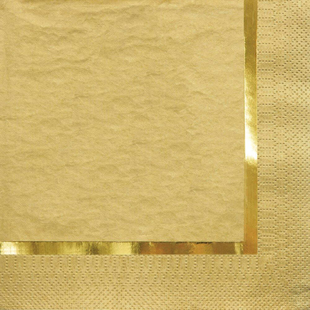 Luncheon Napkins 3ply 16ct With Foil Stamp Glitz Gold 