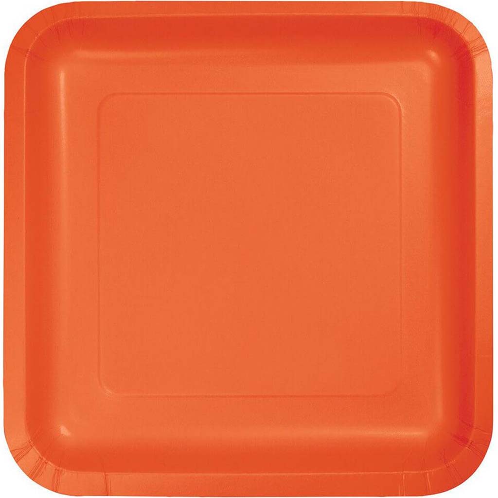 Paper Lunch Plates 7in 18ct, Bittersweet Orange 