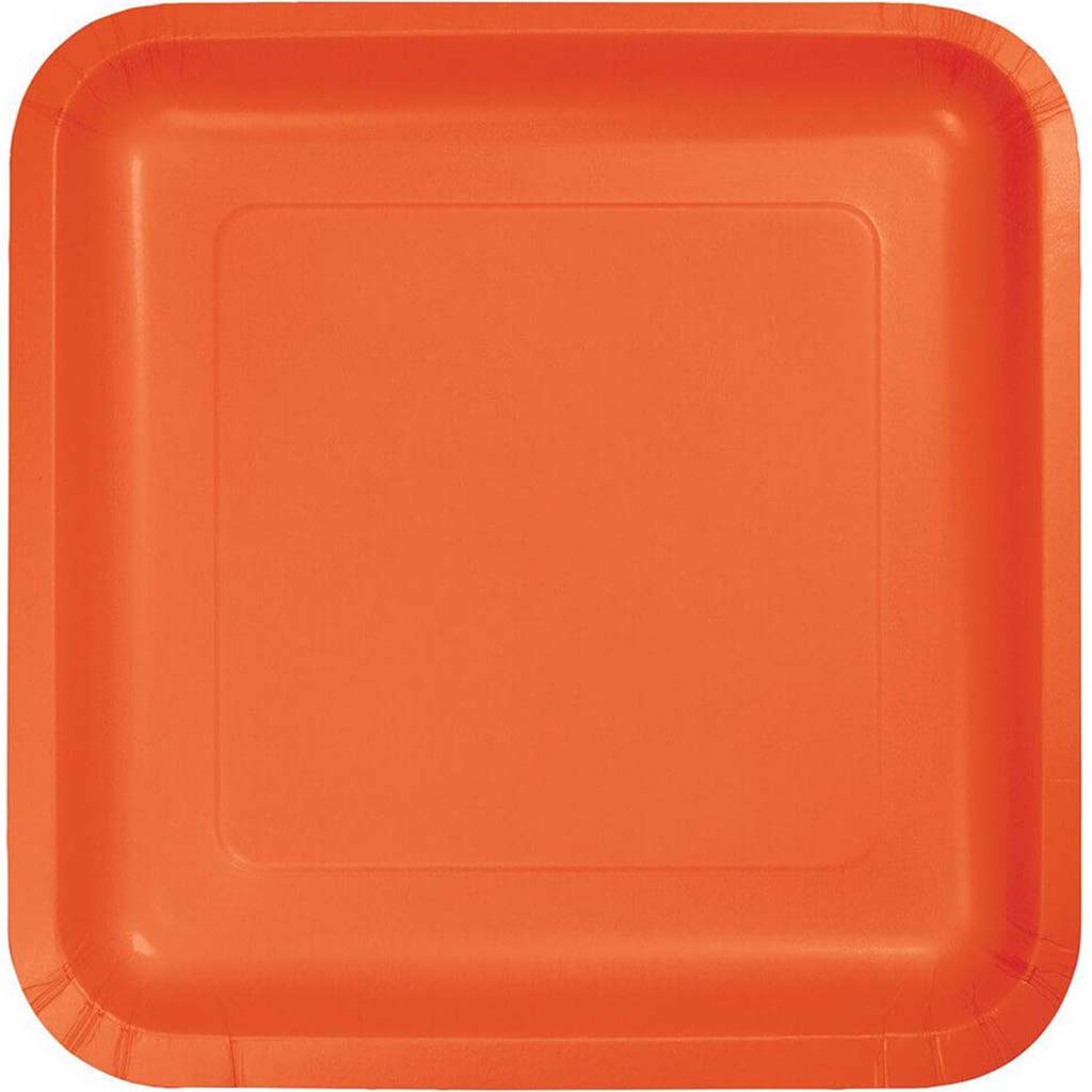Paper Lunch Plates 7in 18ct, Bittersweet Orange 