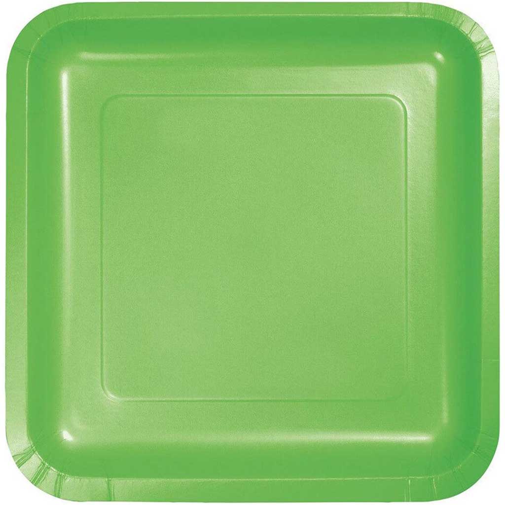 Citrus Green Paper Lunch Plates 7in 18ct 