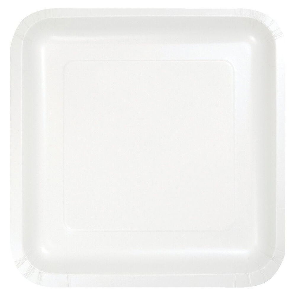 White Paper Plates Square 7in 18ct 