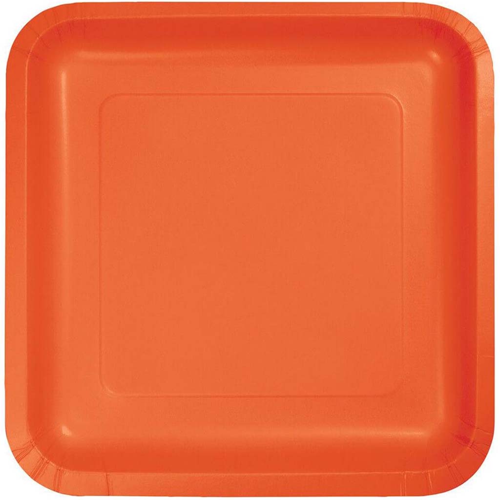 Paper Dinner Plates 9in18ct Bittersweet Orange 