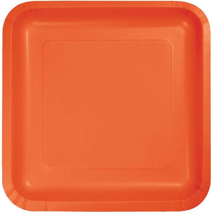 Paper Dinner Plates 9in18ct Bittersweet Orange 