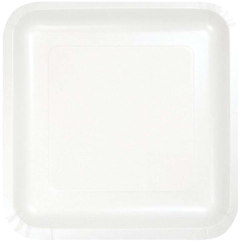 White Paper Plates Square 9in 18ct 