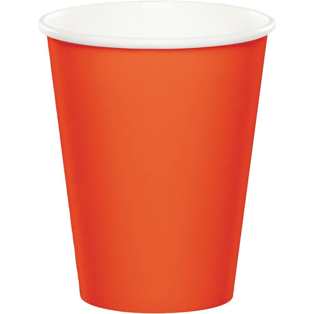 Hot/Cold Cups 9oz 8ct, Orange 