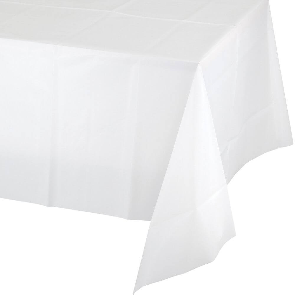 White 54X108In Plastic Tablecover 