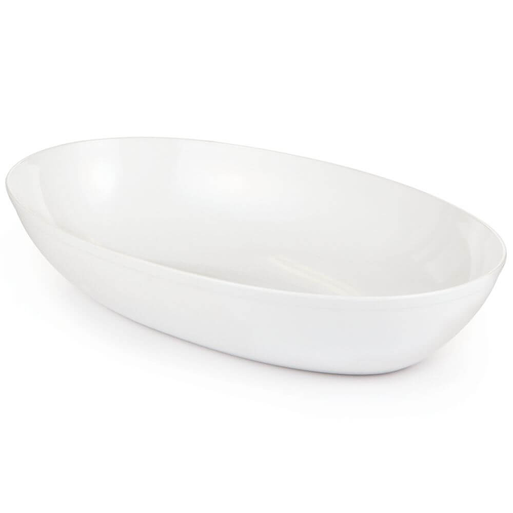 Oval Bowl 10.5in, White 