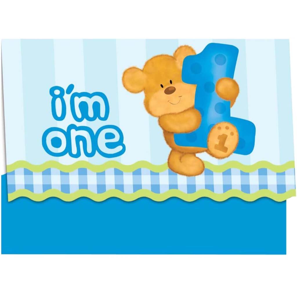 Bears 1st Birthday Boy, Invitations 8ct 