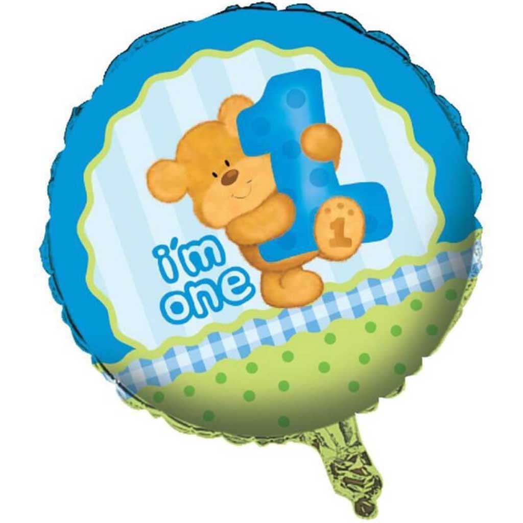 Teddy Bear Boy 1st Foil Balloon 