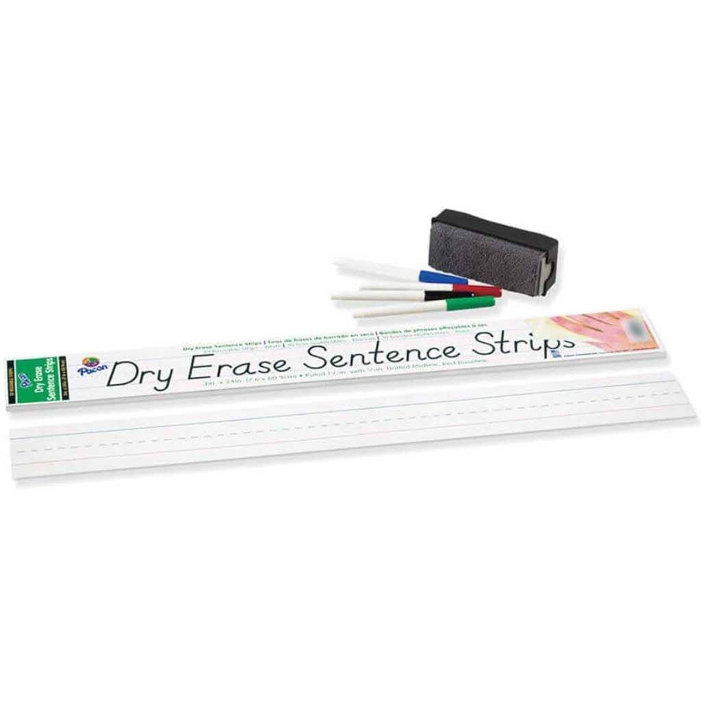 Dry Erase Sentence Strips 3in x 24in White