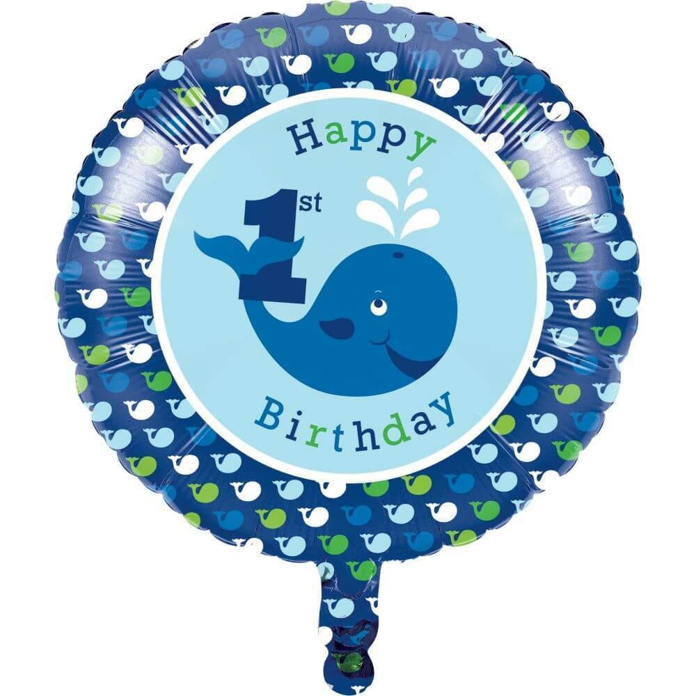 Ocean Preppy Boy 1st Birthday, Foil Balloon 