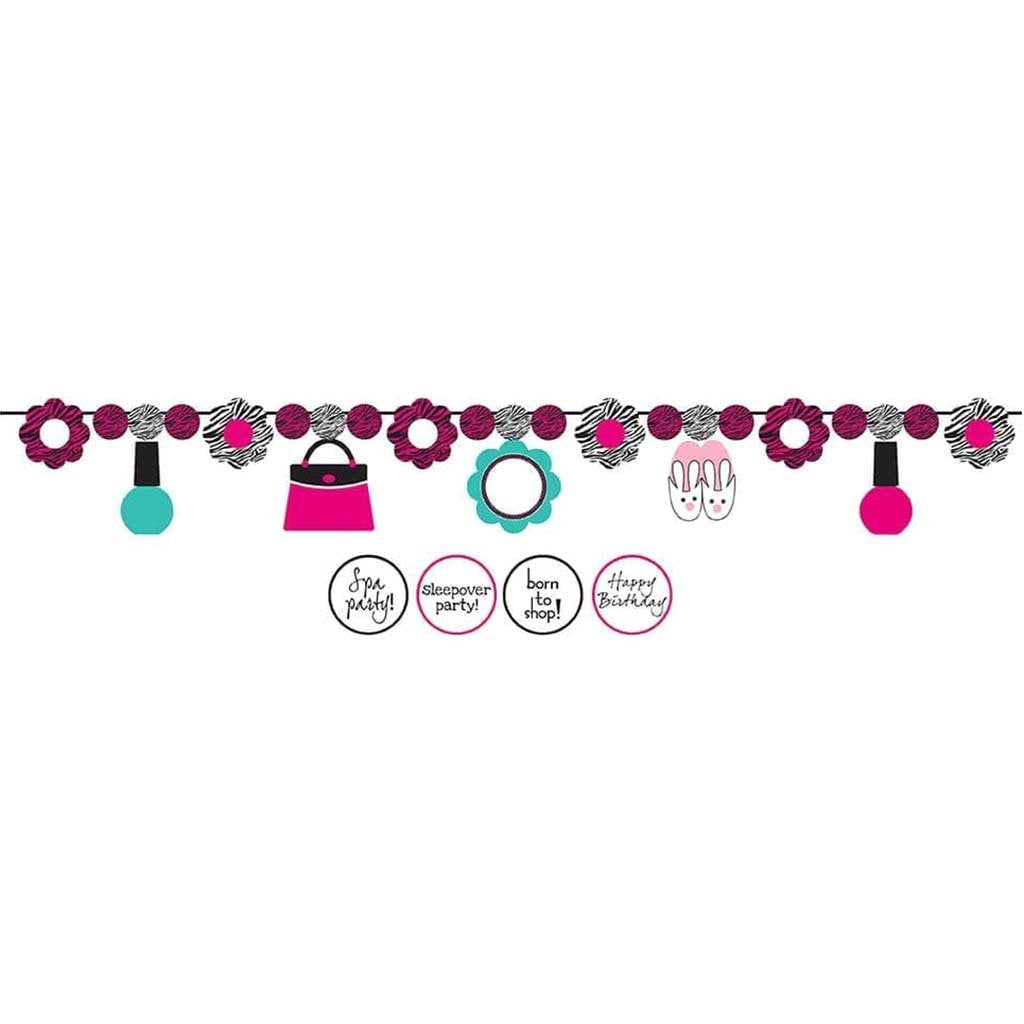 Pink Zebra Boutique Riboon Banner With Stickers 