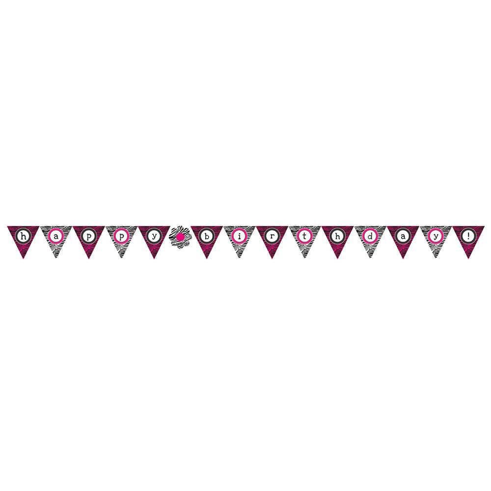 Pink Zebra Boutique Flag Banner 