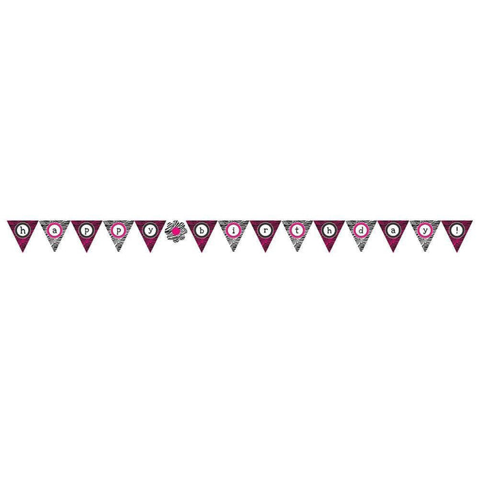 Pink Zebra Boutique Flag Banner 