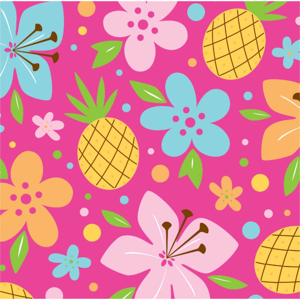 Beverage Napkins 3ply, Pink Luau Fun 