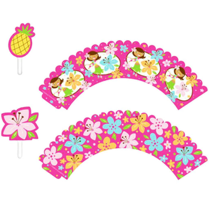 Hula Girl Luau Cupcake Wrappers, 12ct