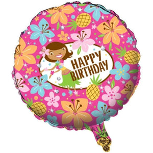 Pink Luau Fun Happy Birthday, Foil Balloon 
