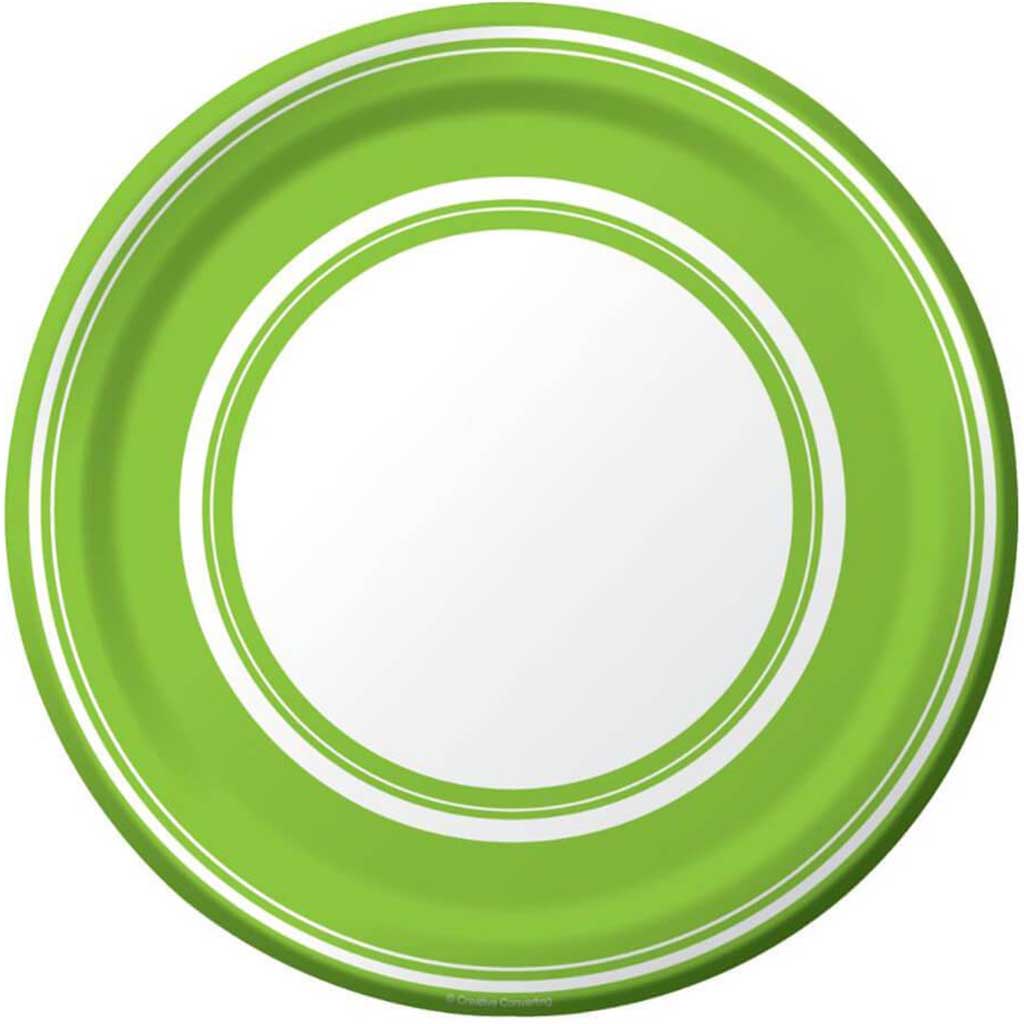 Fresh Lime Stripe Lunch Plates 7in 