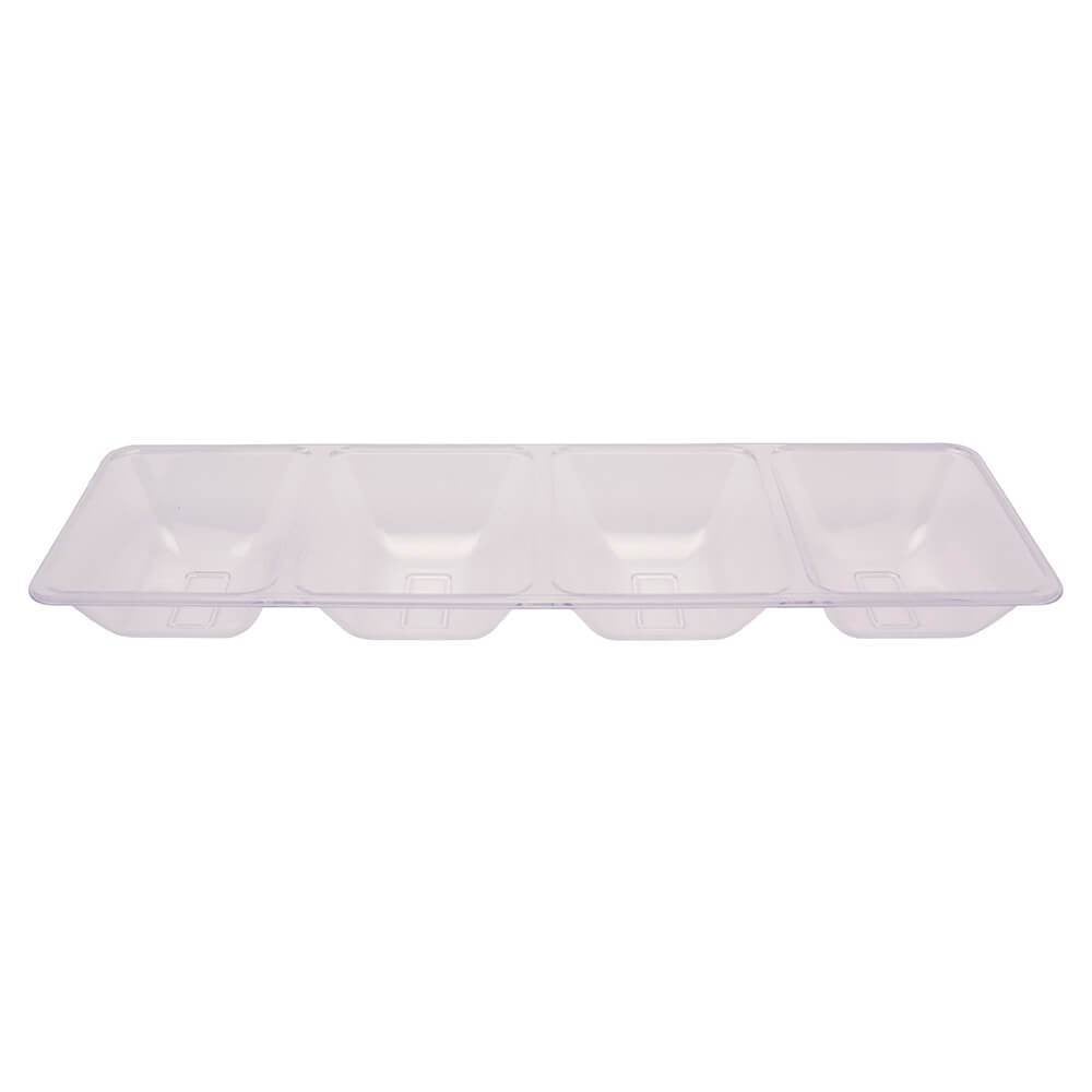 4 Compartment Tray 16in, Clear 